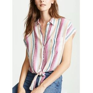 Rails striped linen shirt